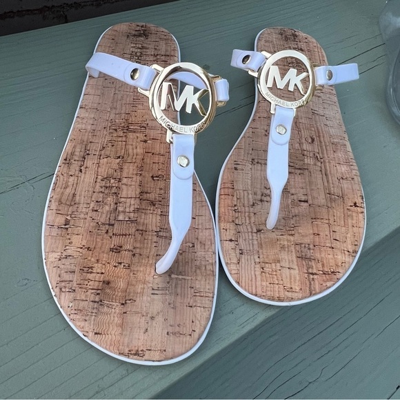 Michael Kors White Charm Jelly Cork Wonens Summer Sandals size 9M - Picture 5 of 5